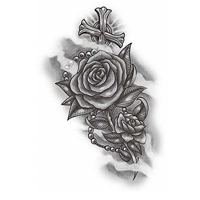 Rose rosary Design Water Transfer Temporary Tattoo(fake Tattoo) Stickers NO.11252